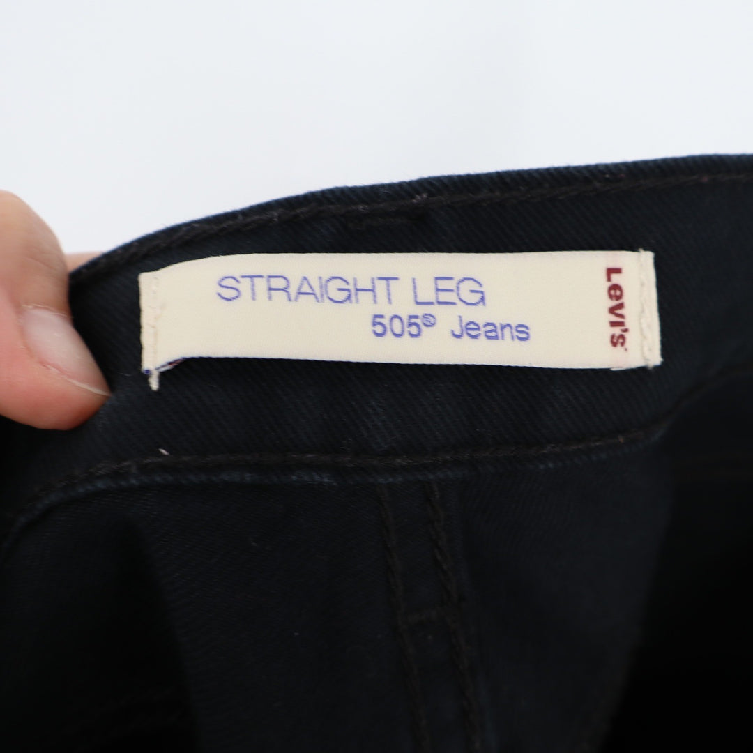 Levi's 505 Straight Leg Jeans Womens 4 Medium Black Stretch Denim Pants