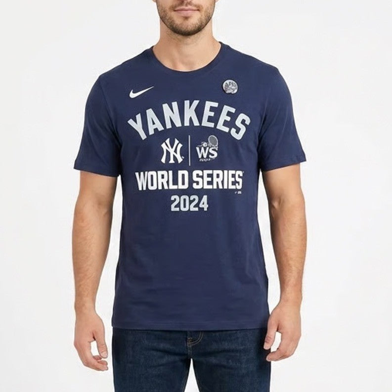 Nike New York Yankees 2024 World Series Navy Blue Graphic T-Shirt Mens Medium