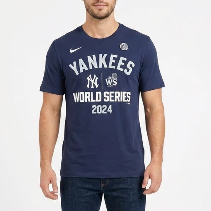 Nike New York Yankees 2024 World Series Navy Blue Graphic T-Shirt Mens Medium