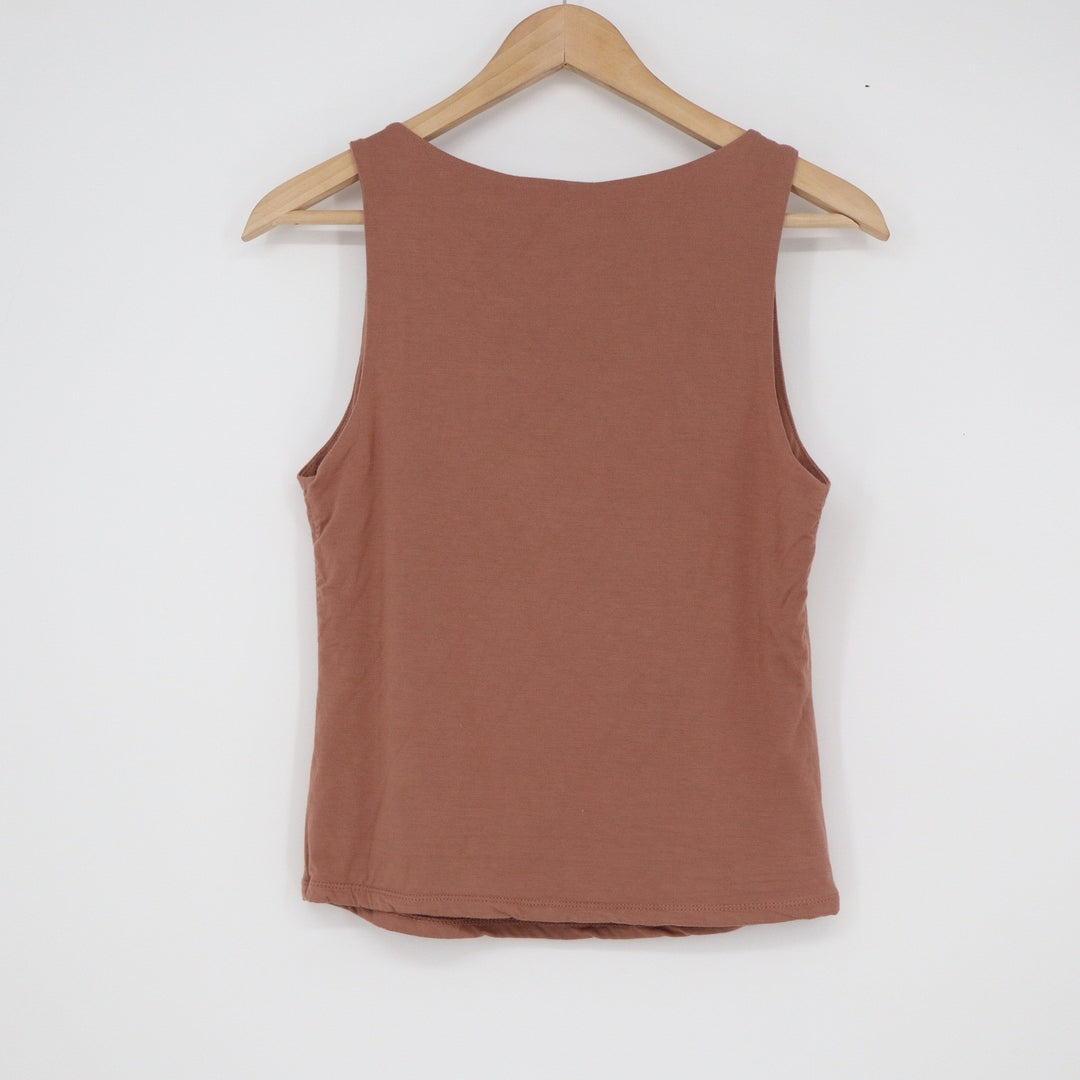 Be Cool Los Angeles Terracotta Mauve Sleeveless Boat Neck Tank Top Size L 18783