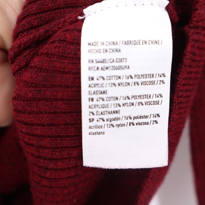 American Eagle Outfitters Burgundy Off Shoulder Ribbed Knit Sweater Womens Small