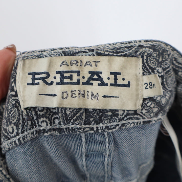 Ariat Real Denim Womens 28R Medium Wash Straight Leg Embroidered Jeans