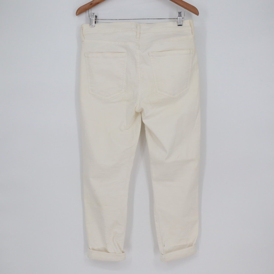 AGOLDE Cream High Rise Straight Leg Crop Jeans Womens Size 32