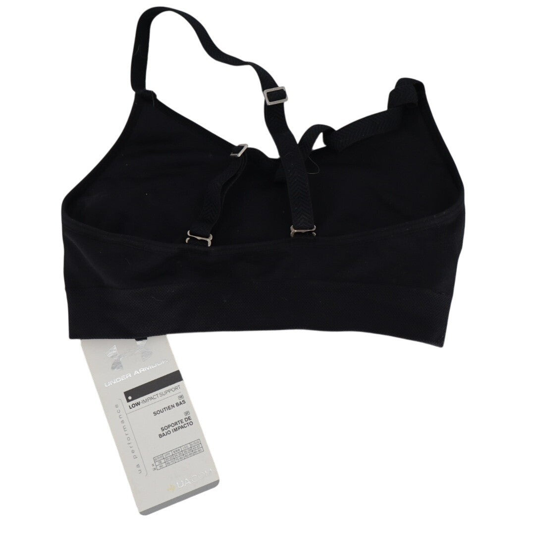 Under Armour Women's Small Black Seamless Adjustable Strap Essentials Sports Bra