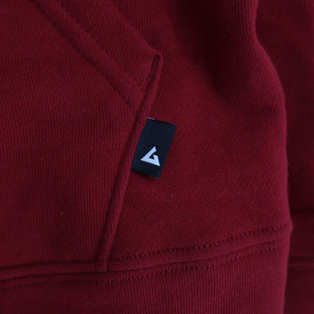 American Giant Midweight Hoodie Womens Large Red Relaxed Fit Fleece Lined Cotton
