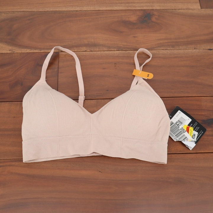 Maidenform M Rib Seamless Bralette Bra Womens Small Pink Nylon Stretch Wireless
