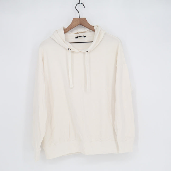 Buffalo David Bitton Cream Hoodie Pullover Long Sleeve Viscose Blend Large