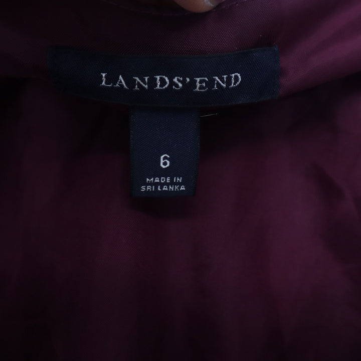 Lands End Womens Burgundy Purple Paisley Silk Blend Sleeveless A-Line Dress 6