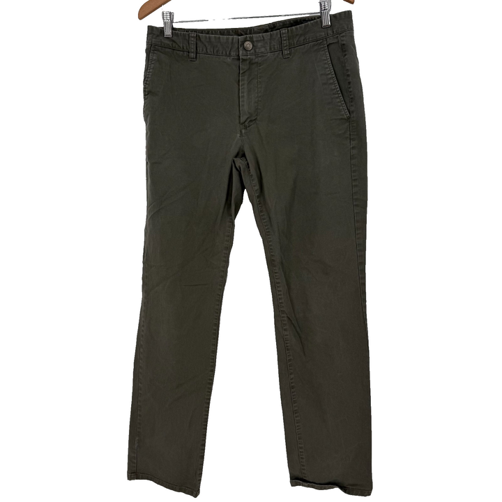 Bonobos Chino Pants Mens 32/32 Olive Green Canvas Stretch Straight Leg Cotton