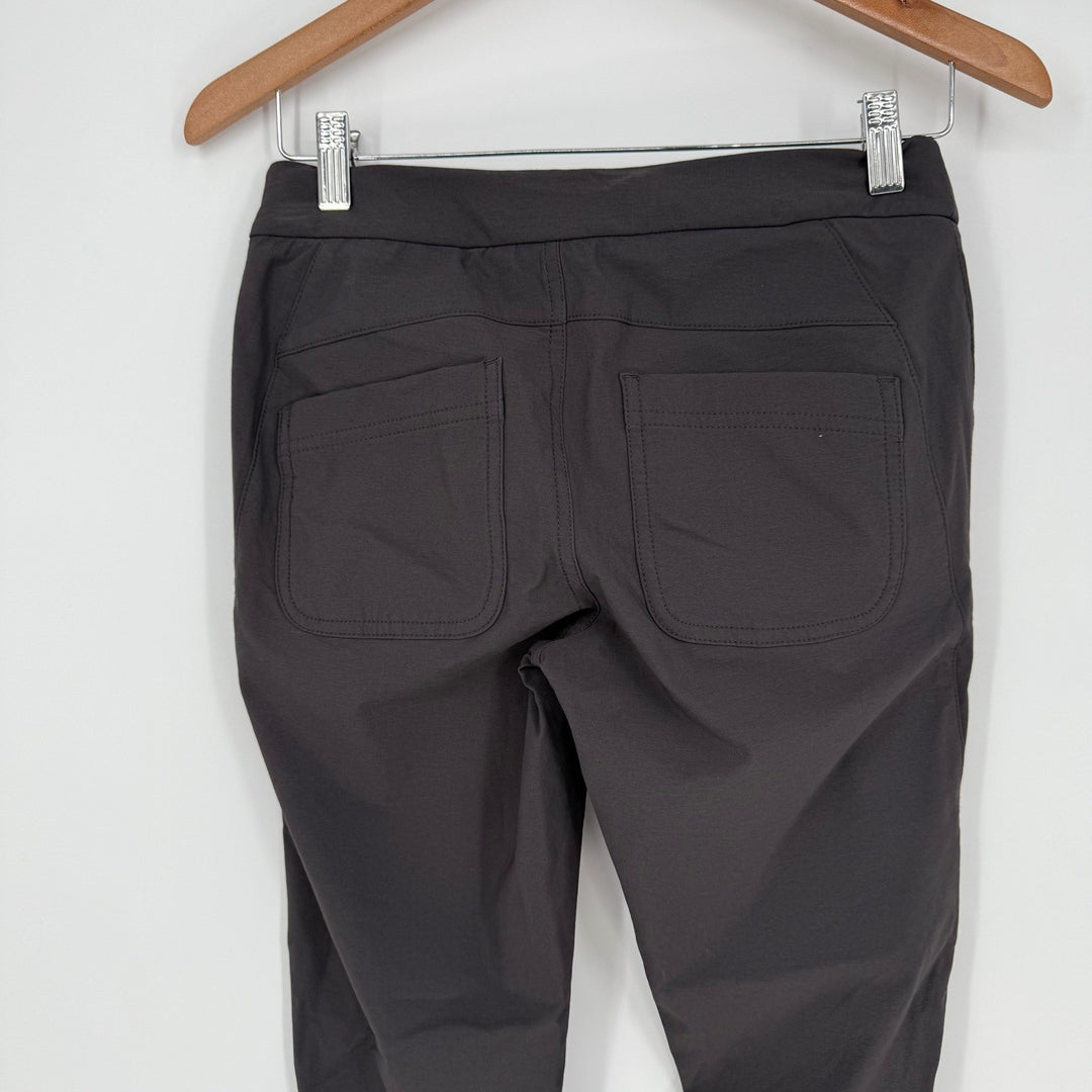 Athleta Black Ponte Slim Leg Commuter Pant Zippers Pockets Size 0