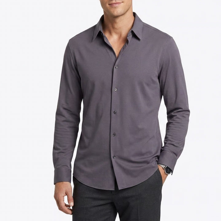 Theory Sylvain ND Structure Knit Shirt Mens XL Purple Grey Button Down J0794505