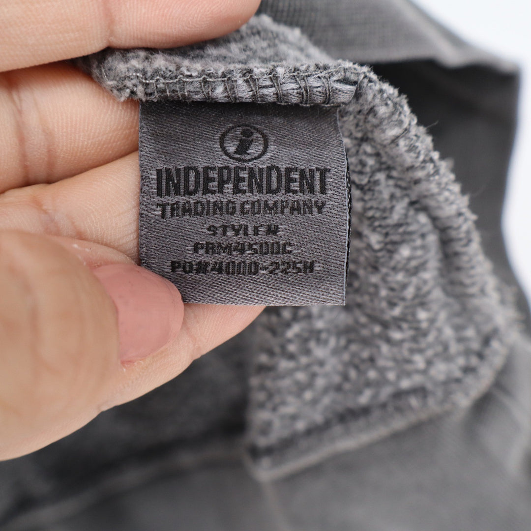 Independent Trading Co Campground Island Hoodie Grey Graphic Sweatshirt Large