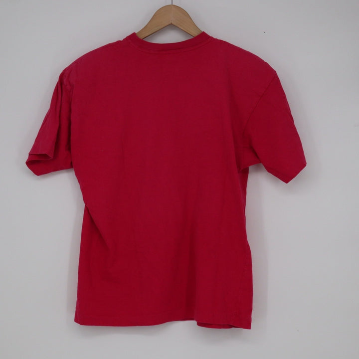 Vintage TJW by Mervyn's Red Pocket T-Shirt Mens Medium Cotton Heart Embroidery