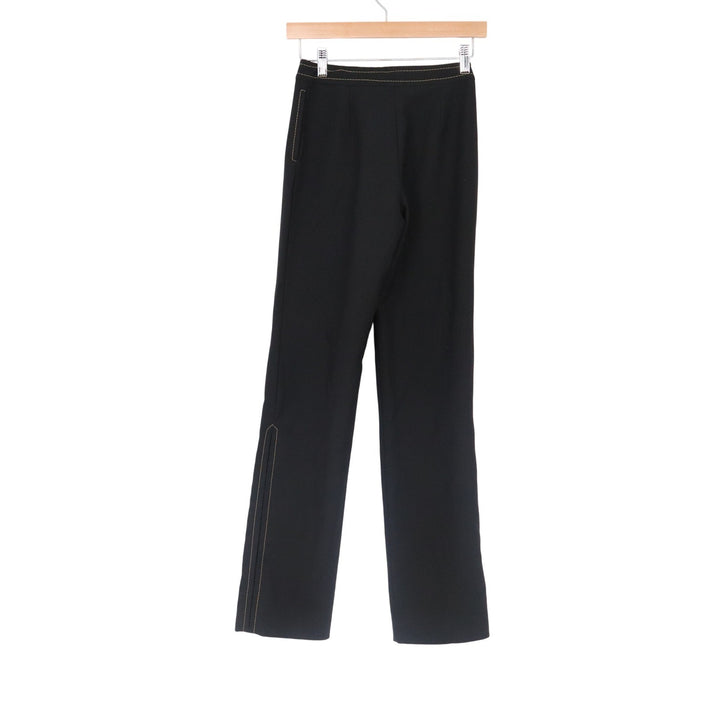 Mango MNG Suits Black Contrast Stitch Straight Leg Trousers Size 2