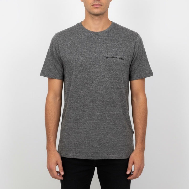 AG Adriano Goldschmied Mens T Shirt Medium Gray Oui Mais Non Embroidered