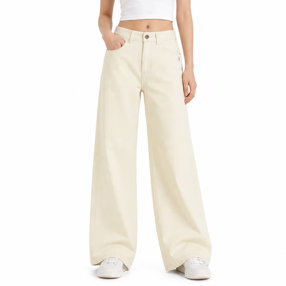 Old Navy Extra High-Rise Wide Leg Pants Cream Off-White Cotton Blend Size 2 NEW