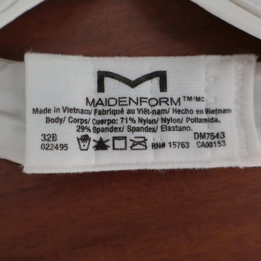 Maidenform One Fab Fit T-Shirt Bra Womens 32B White Underwire Adjustable Strap