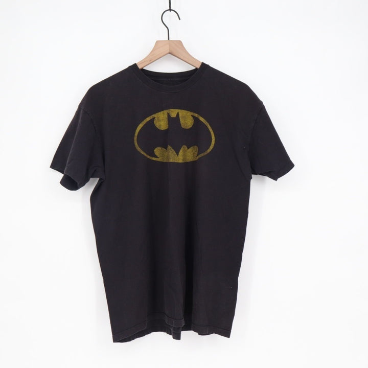 Batman T-Shirt Mens Large Black DC Comics Graphic Print Cotton Crew Neck Outdoor