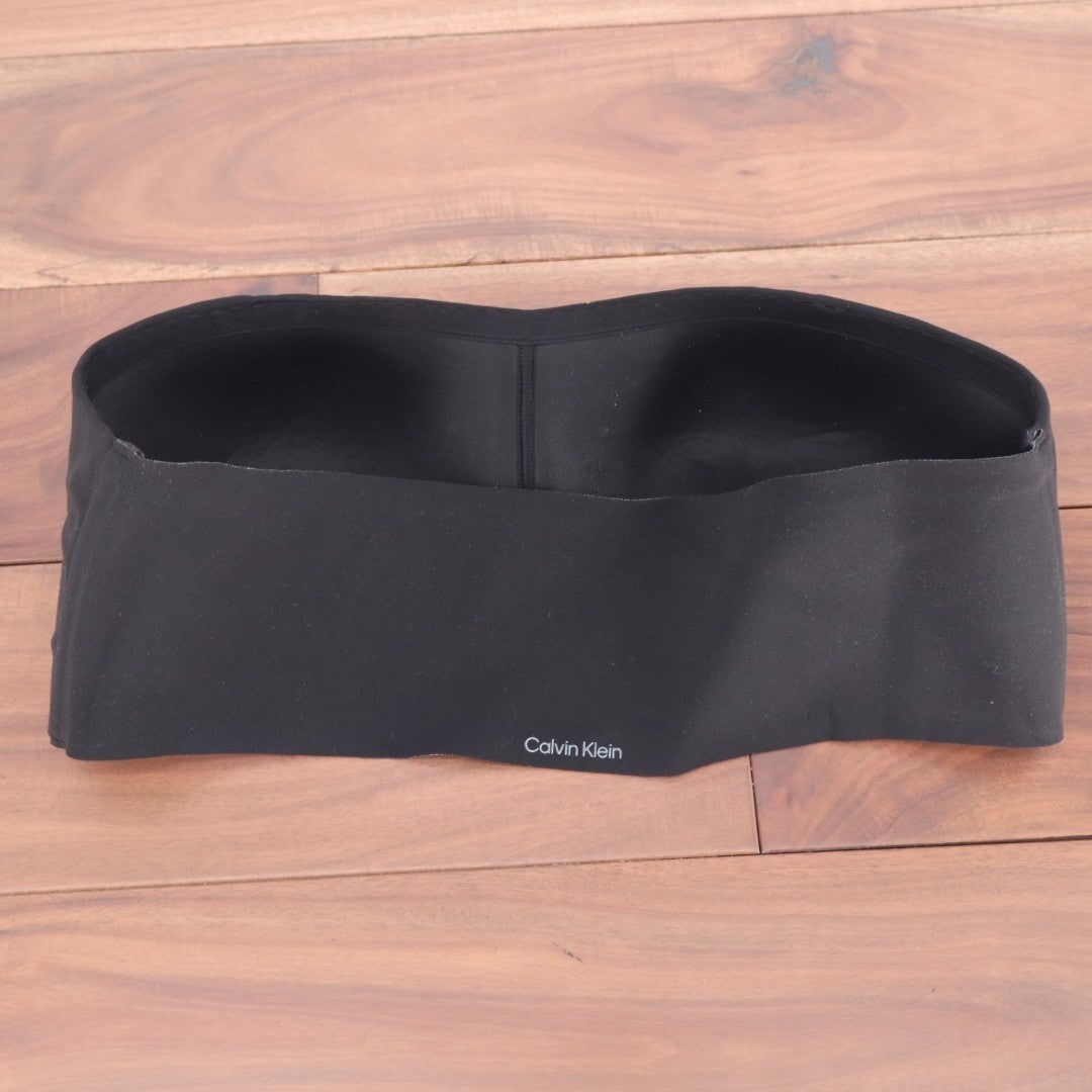 Calvin Klein Adapt Bandeau Bra Womens M Black Strapless Wireless Full Coverage