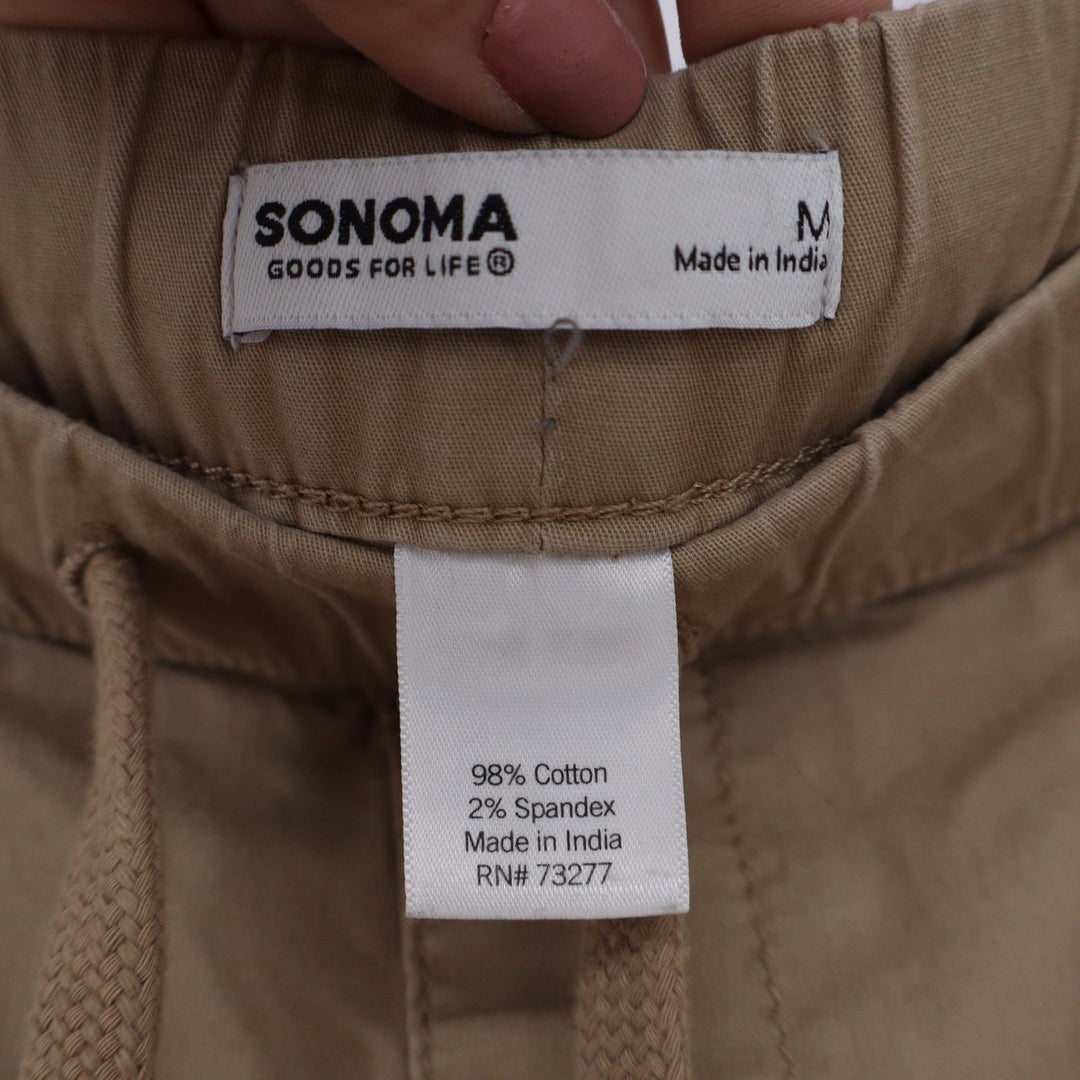 Sonoma Goods For Life Mens Tan Khaki Stretch Twill Jogger Pants Size M