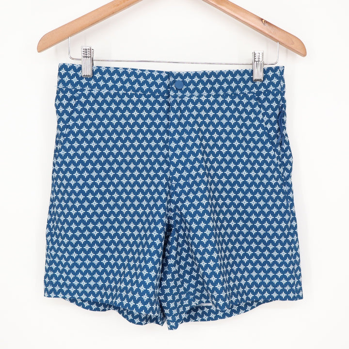 VRST Mens Resort Short 6" Print Deep Denim Blue Geometric Floral Small