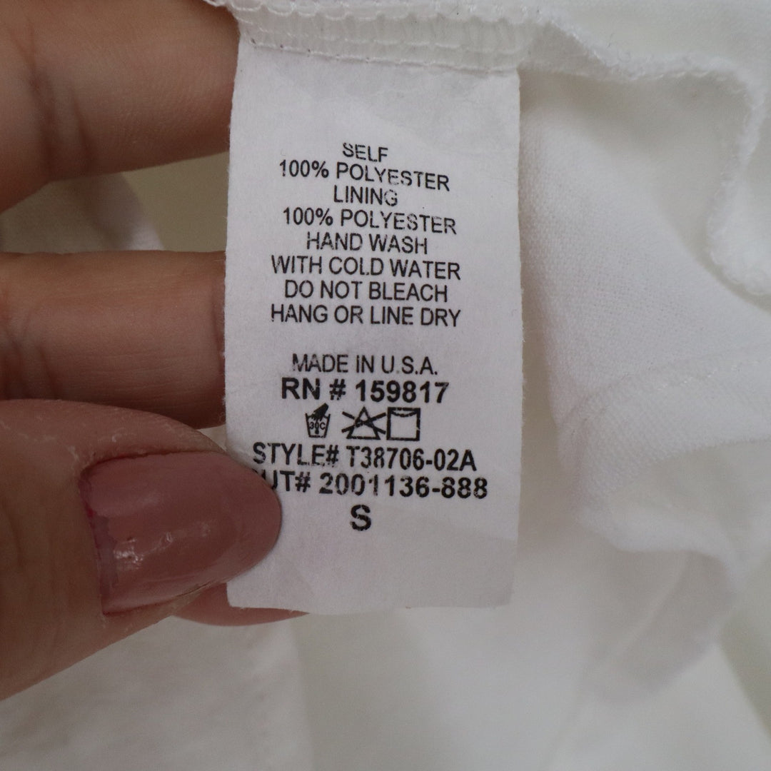 Altar'd State White Off Shoulder Tie Back Puff Sleeve Peplum Blouse Small