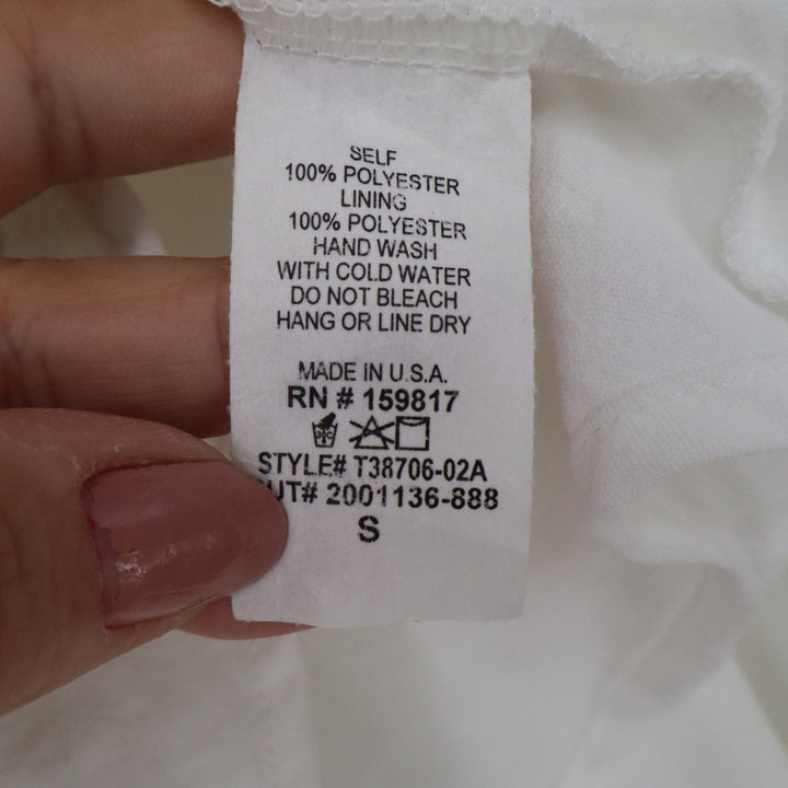 Altar'd State White Off Shoulder Tie Back Puff Sleeve Peplum Blouse Small