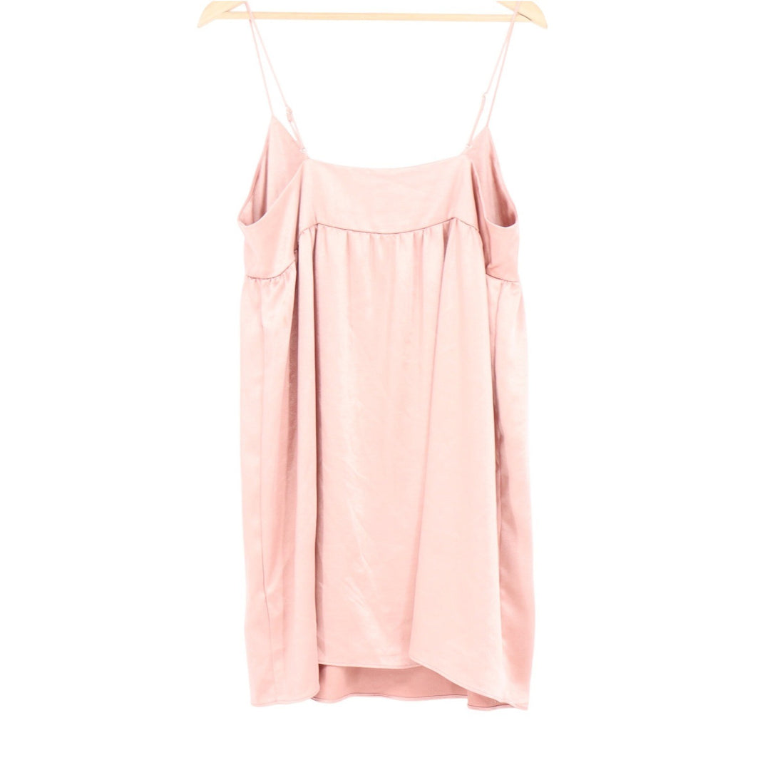 Things Between Mauve Pink Silky Slip Dress Empire Waist Mini L