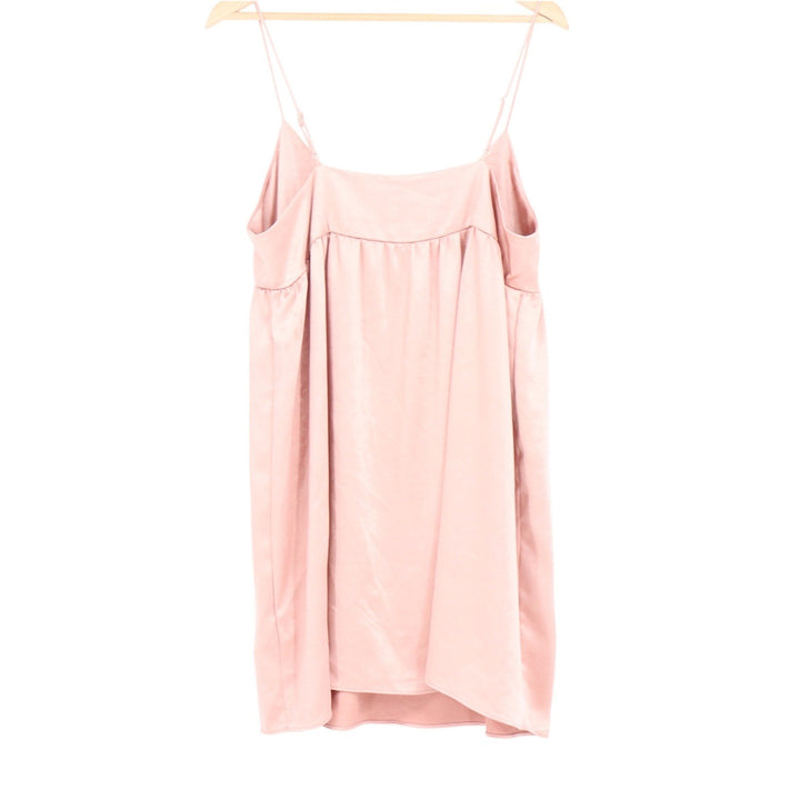 Things Between Mauve Pink Silky Slip Dress Empire Waist Mini L