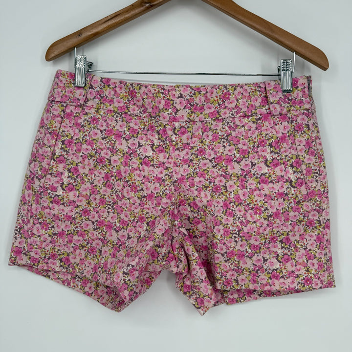 J Crew Chino Shorts Womens 4 Multicolor Floral Print Cotton Stretch Pockets