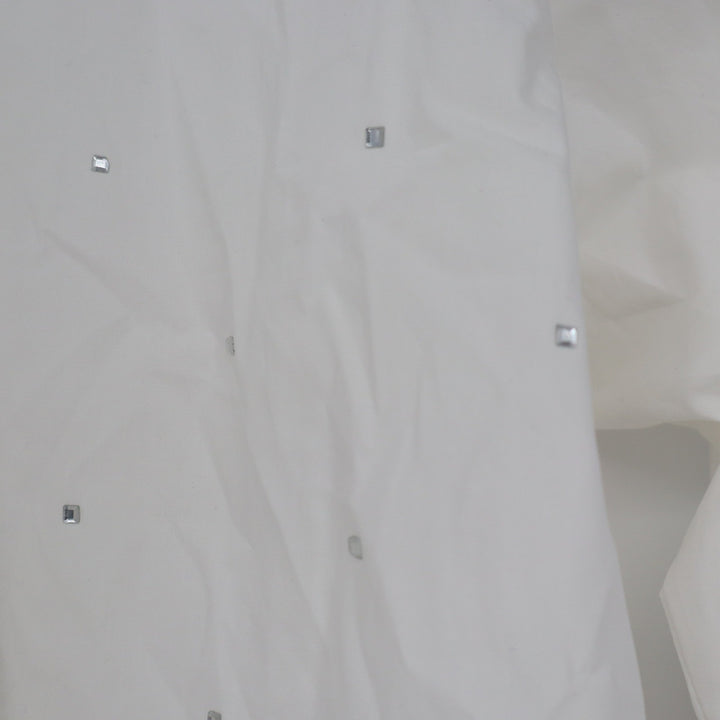 Future Collective White Rhinestone Embellished Cotton Button Down Shirt M
