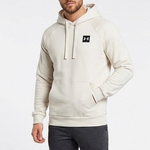 Under Armour Rival Coldgear Hoodie Mens Large White Cotton Fleece Raglan Sleeve