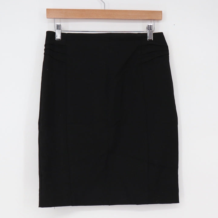 Express Skirt Womens 6 Pencil Black High Waist Pleated Stretch Excellent