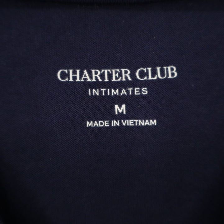 Charter Club Intimates Sleepwear Top Womens M Blue V-Neck Short Sleeve Pullover