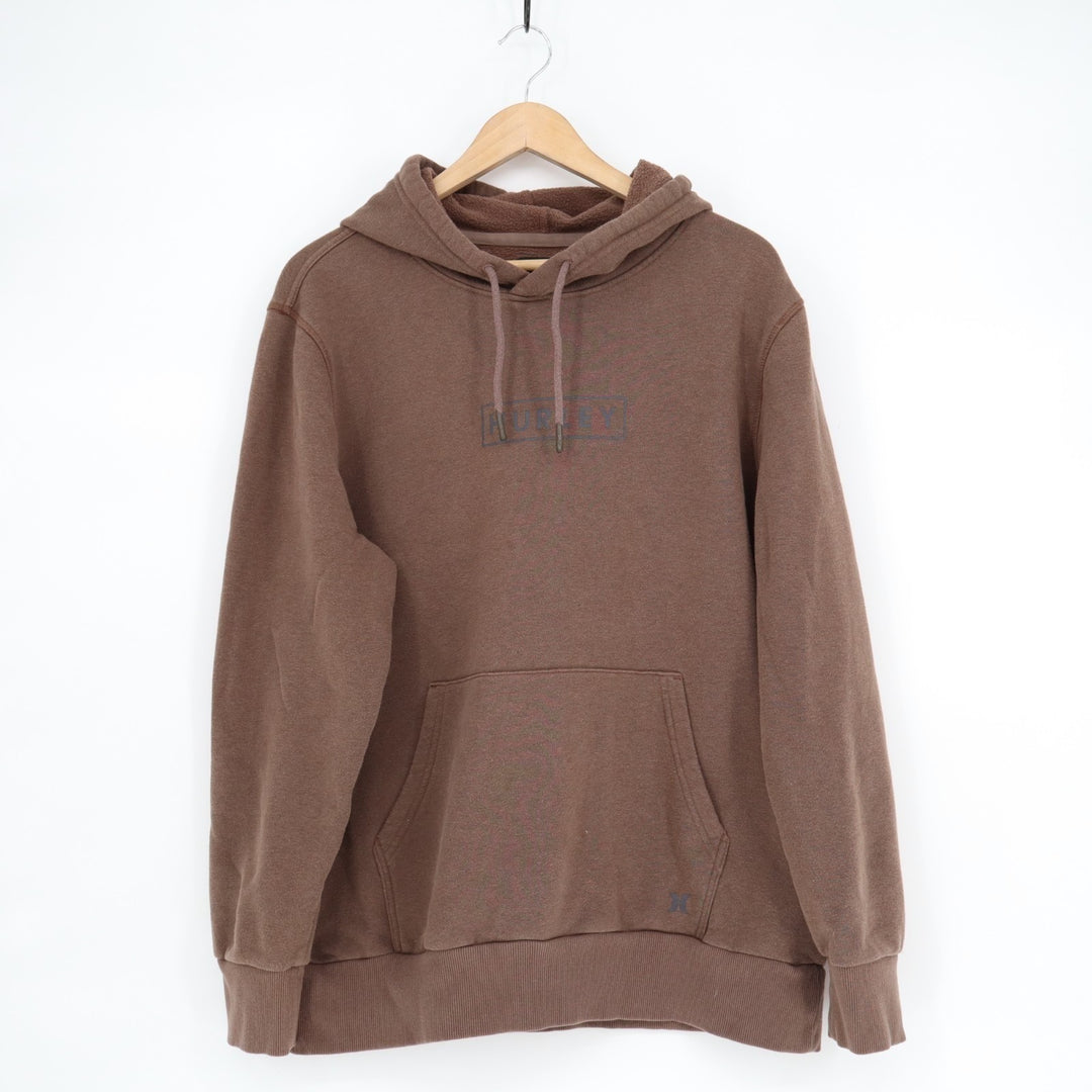 Hurley Hoodie Mens Medium Brown Cotton Long Sleeve Kangaroo Pocket Pullover