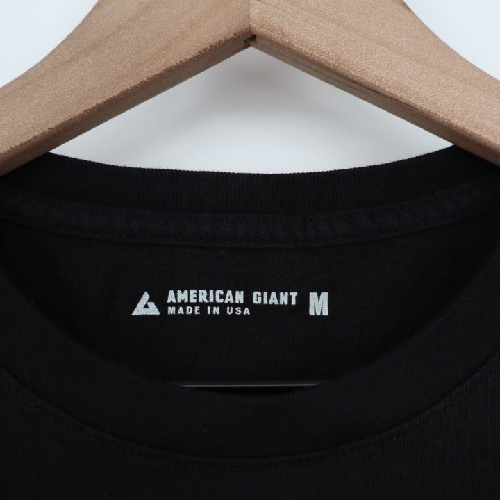 American Giant Mens Black T Shirt Size M Made in USA Crew Neck Short Sleeve