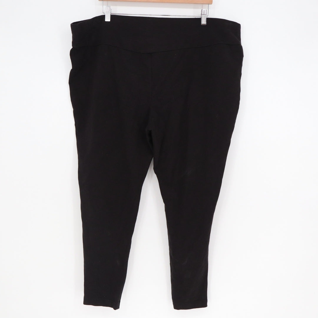 Terra & Sky Women's 4X Black Pull On Leggings High Rise Cotton Stretch Pants