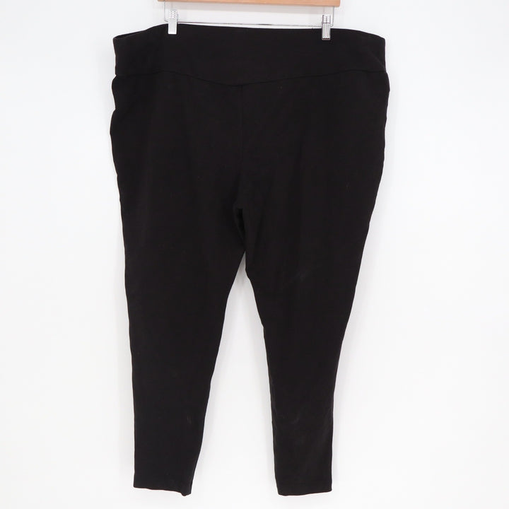 Terra & Sky Women's 4X Black Pull On Leggings High Rise Cotton Stretch Pants