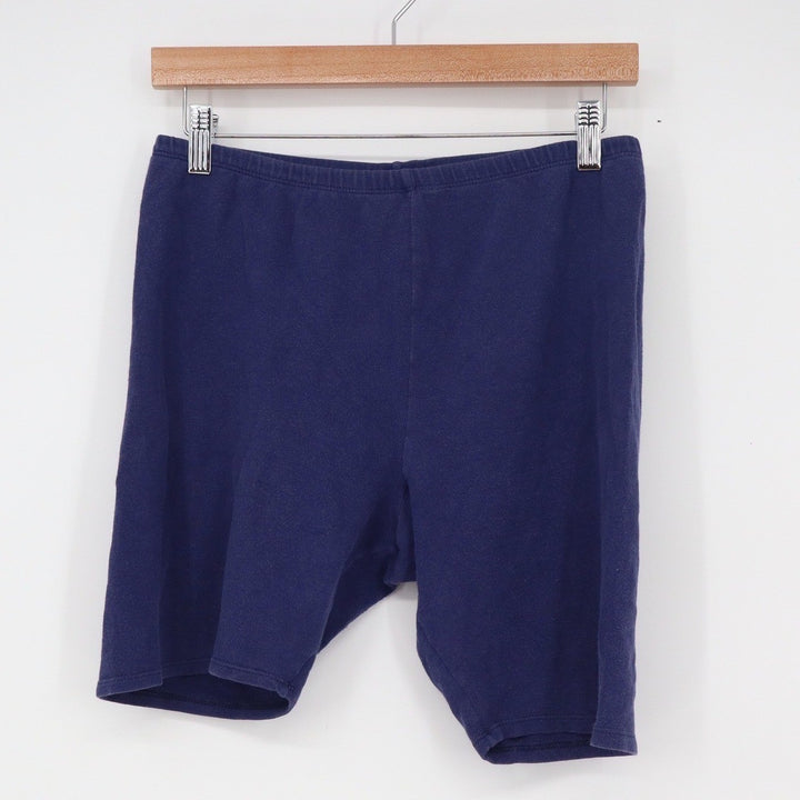 Cheetah Sport Womens Navy Blue Cotton Spandex Biker Shorts Size L Made in USA