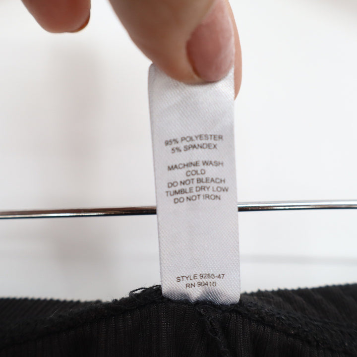 Nicole Miller New York Black Ribbed Pajama Pants XL White Piping Trim