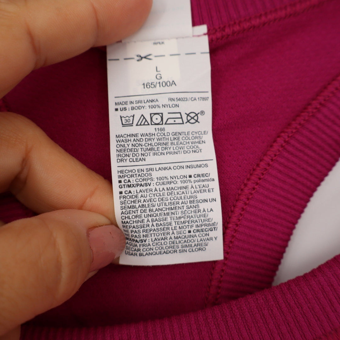 Old Navy Womens Go-Dry Fluid Seamless Racerback Tank Top Magenta Pink Large