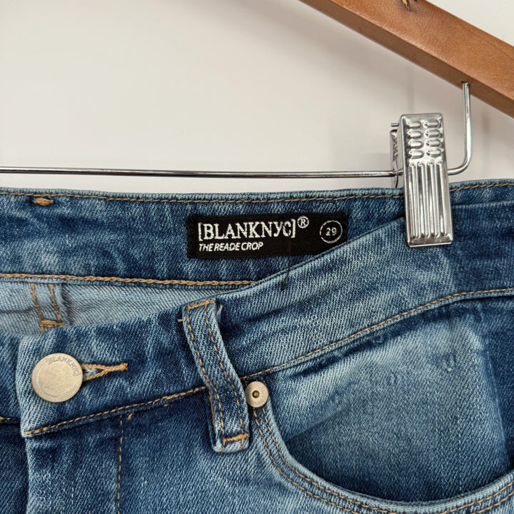 BLANKNYC The Reade Crop Skinny Jeans Blue Denim Colorblock Size 29