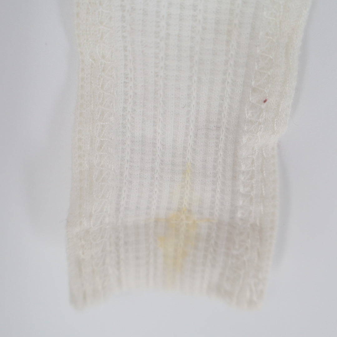 Lulus Bodysuit Women Medium White Stretch Knitted Split-Neck Spaghetti Strap