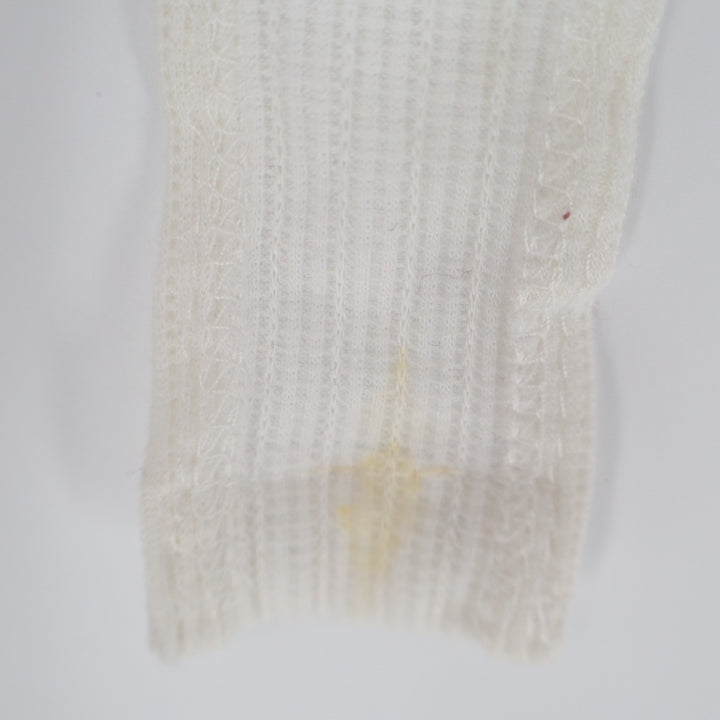 Lulus Bodysuit Women Medium White Stretch Knitted Split-Neck Spaghetti Strap