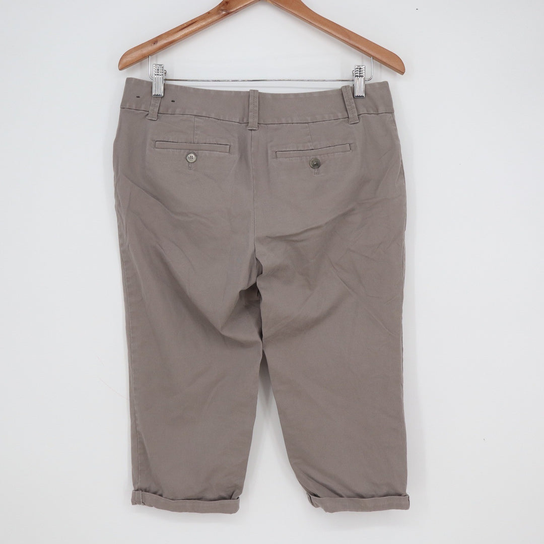 Ann Taylor Petite Taupe Brown Cotton Tencel Stretch Crop Capri Pants Size 6P
