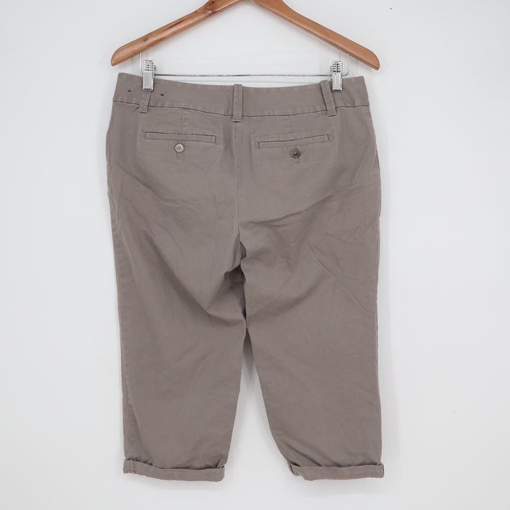 Ann Taylor Petite Taupe Brown Cotton Tencel Stretch Crop Capri Pants Size 6P