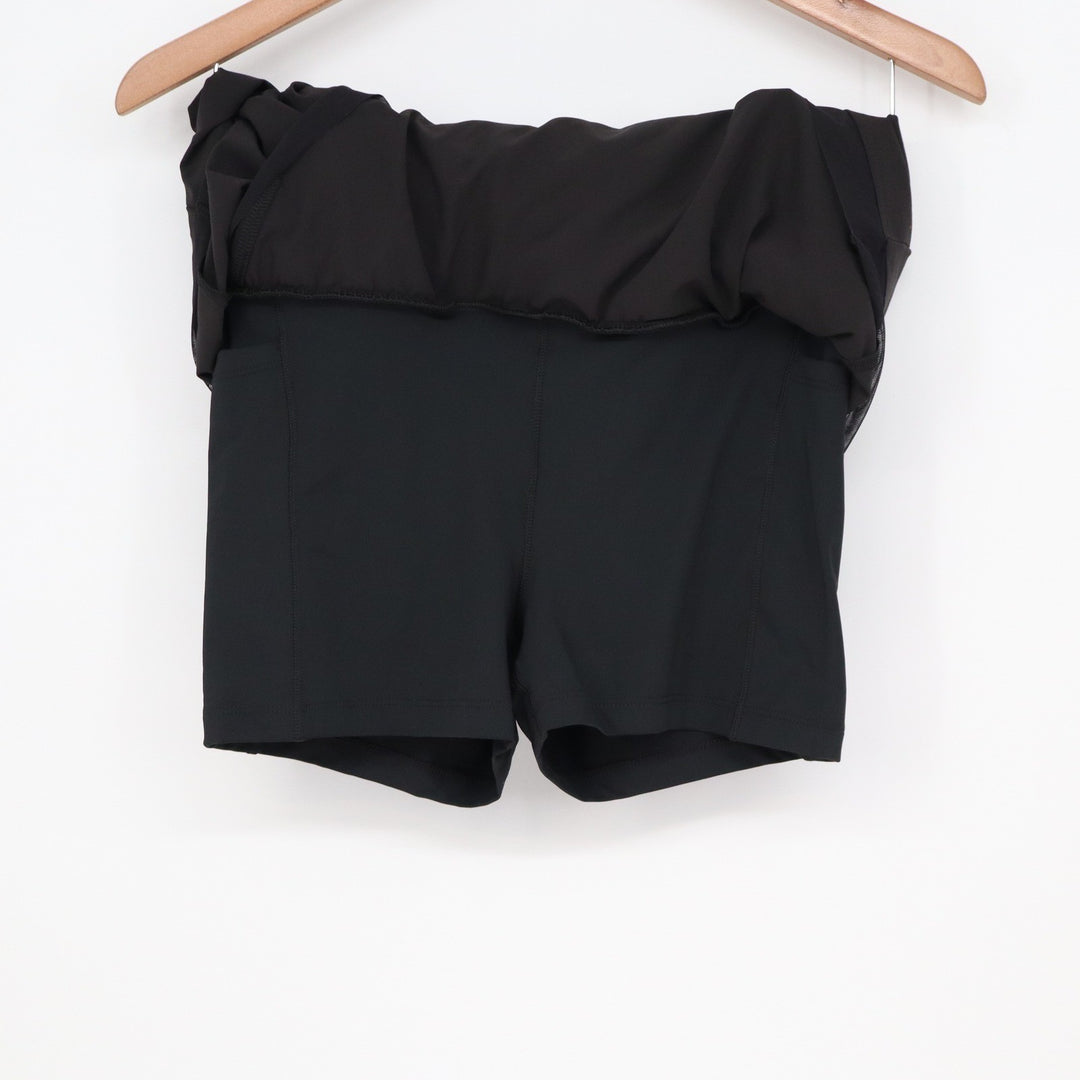 Calia Womens Black Mesh Pieced High Rise Performance Skort Size S
