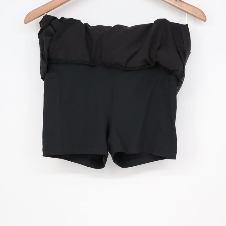 Calia Womens Black Mesh Pieced High Rise Performance Skort Size S