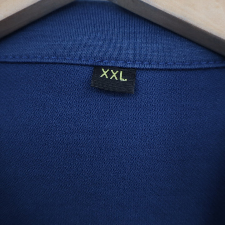 Polo Shirt Mens 2XL Blue Short Sleeve Spread Collar Golf Tennis Performance