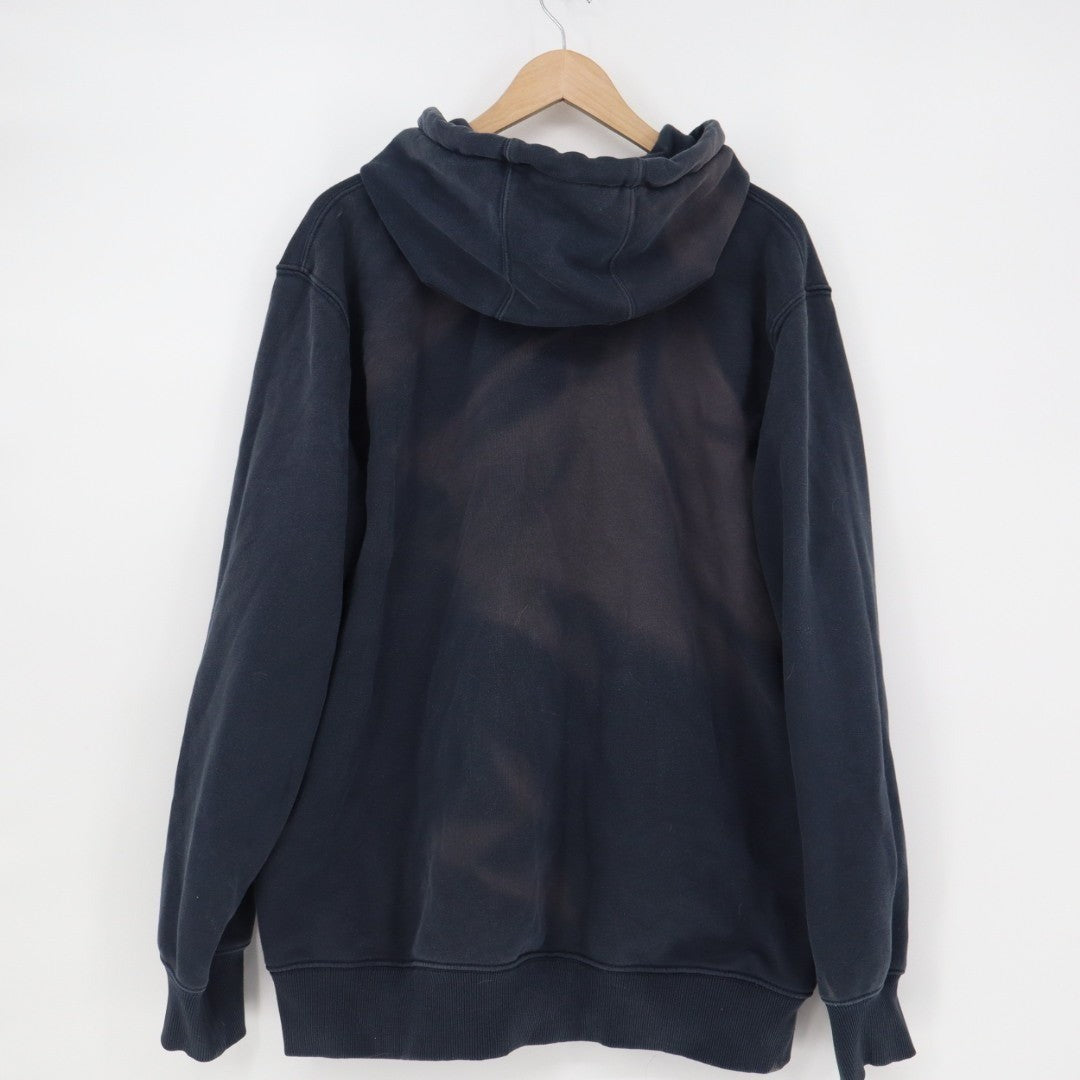 Carhartt Hoodie Men Medium Midnight Blue Cotton Fleece Loose Fit Kangaroo Pocket